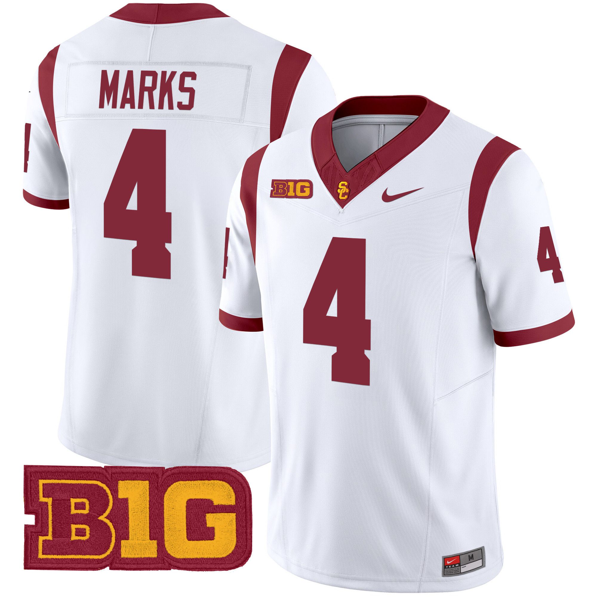 Men USC Trojans #4 Marks White Nike 2024 Vapor Limited NCAA Jersey